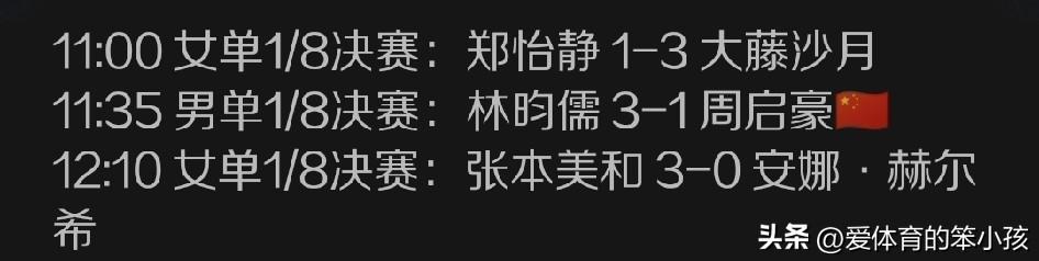 澳门冠军赛的赛场上，女单1/8决赛继续进行，在午间黄金时段的一场关键战当中，在前