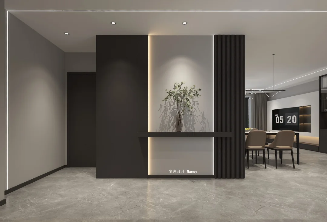 140平米四居室现代黑白灰