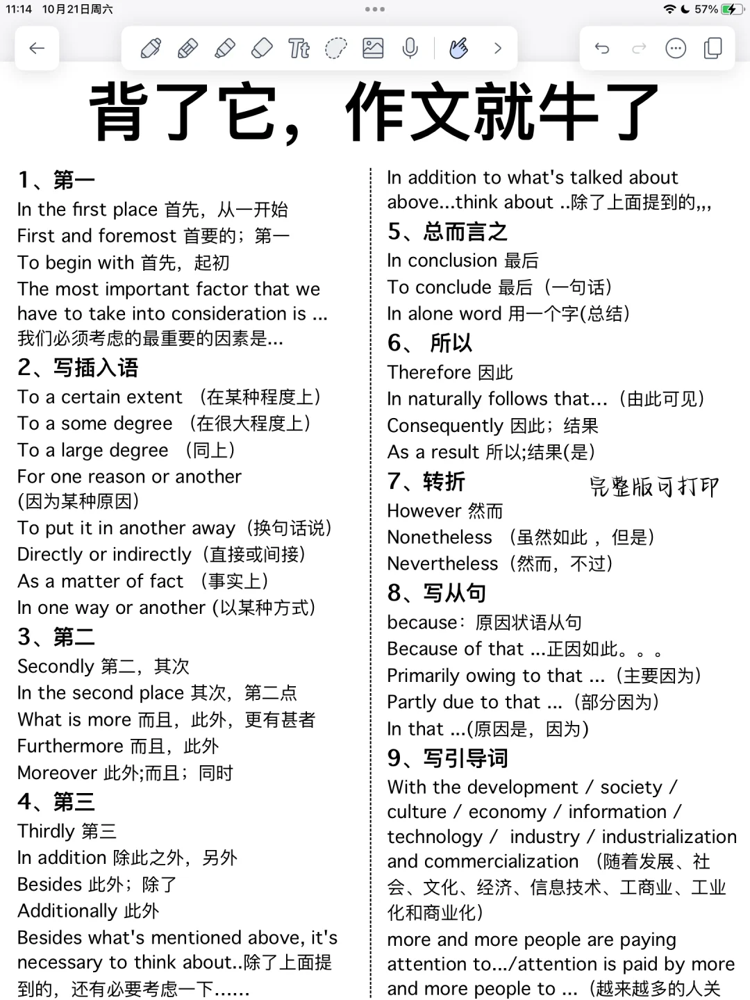 背会作文就牛！英语作文高分句式！秒变高级！