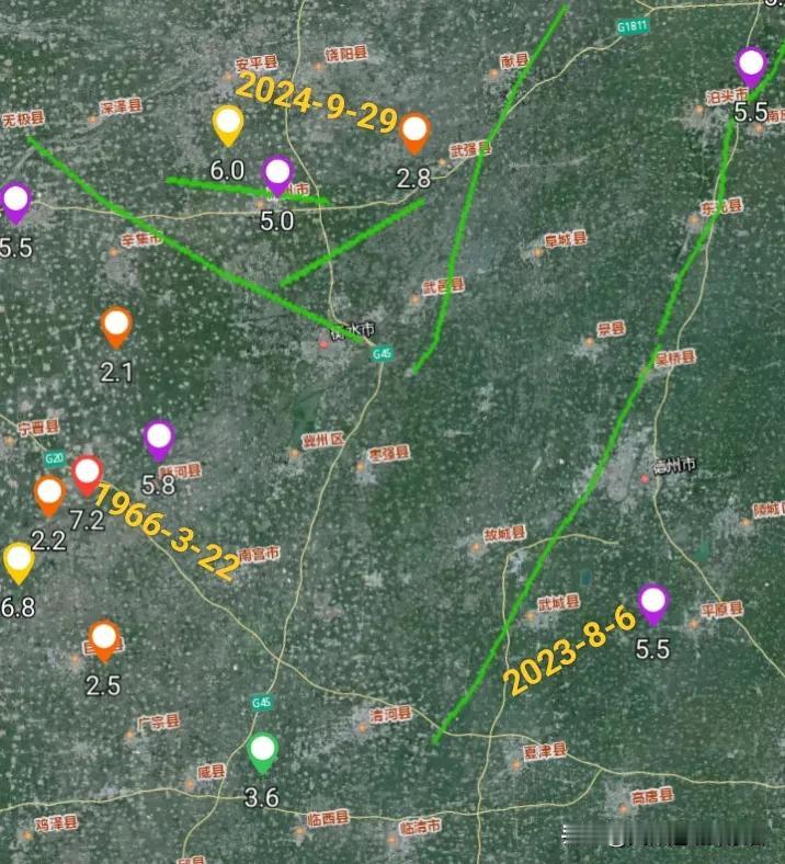 29日中午河北衡水市武强县发生地震震中附近距离最近的断裂层是沧西断裂和护驾池断裂