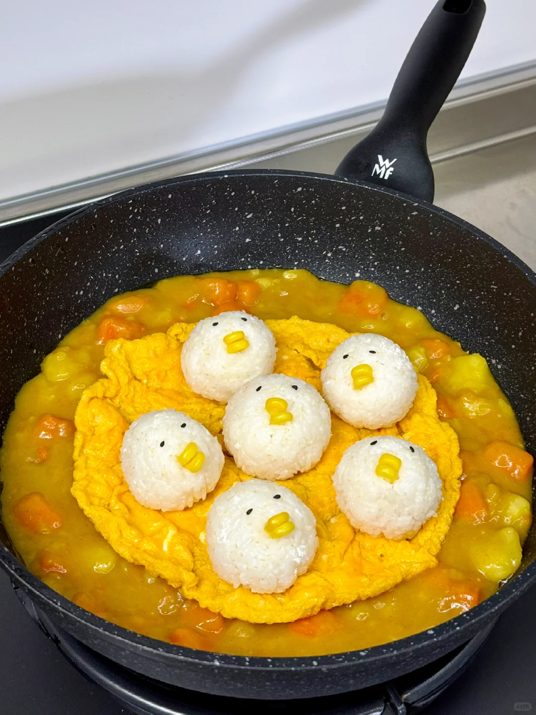 不吃外卖！今天吃🐤小鸡咖喱滑蛋饭！