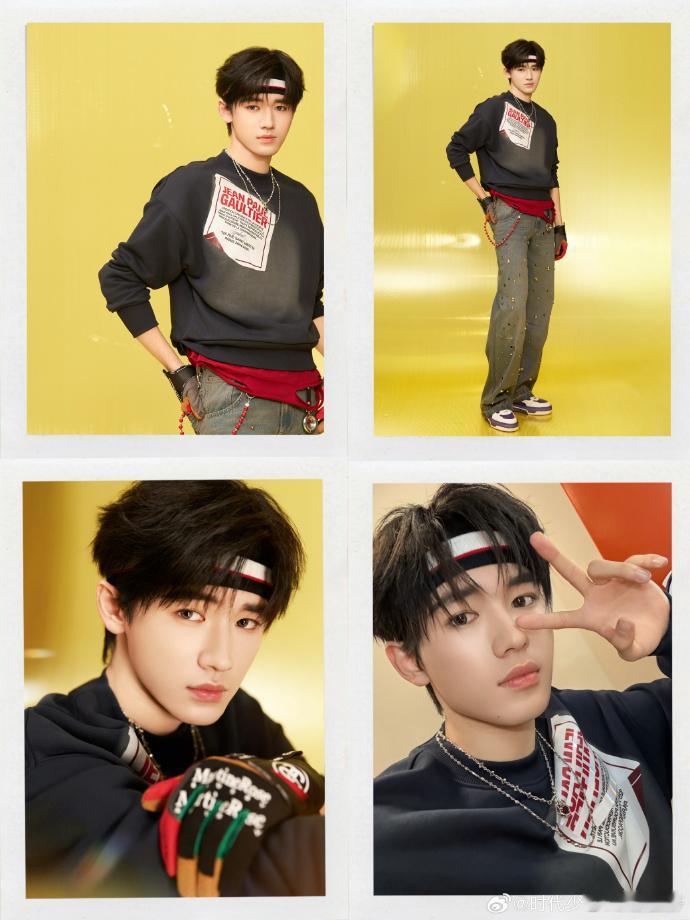 宋亚轩发带四宫格照  宋亚轩爱豆味简直就是好十足呀，发带的造型好帅呀，好喜欢这一