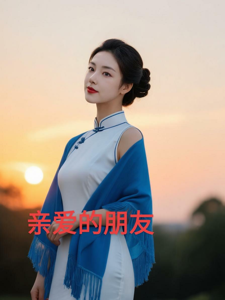 AI夕阳旗袍写真