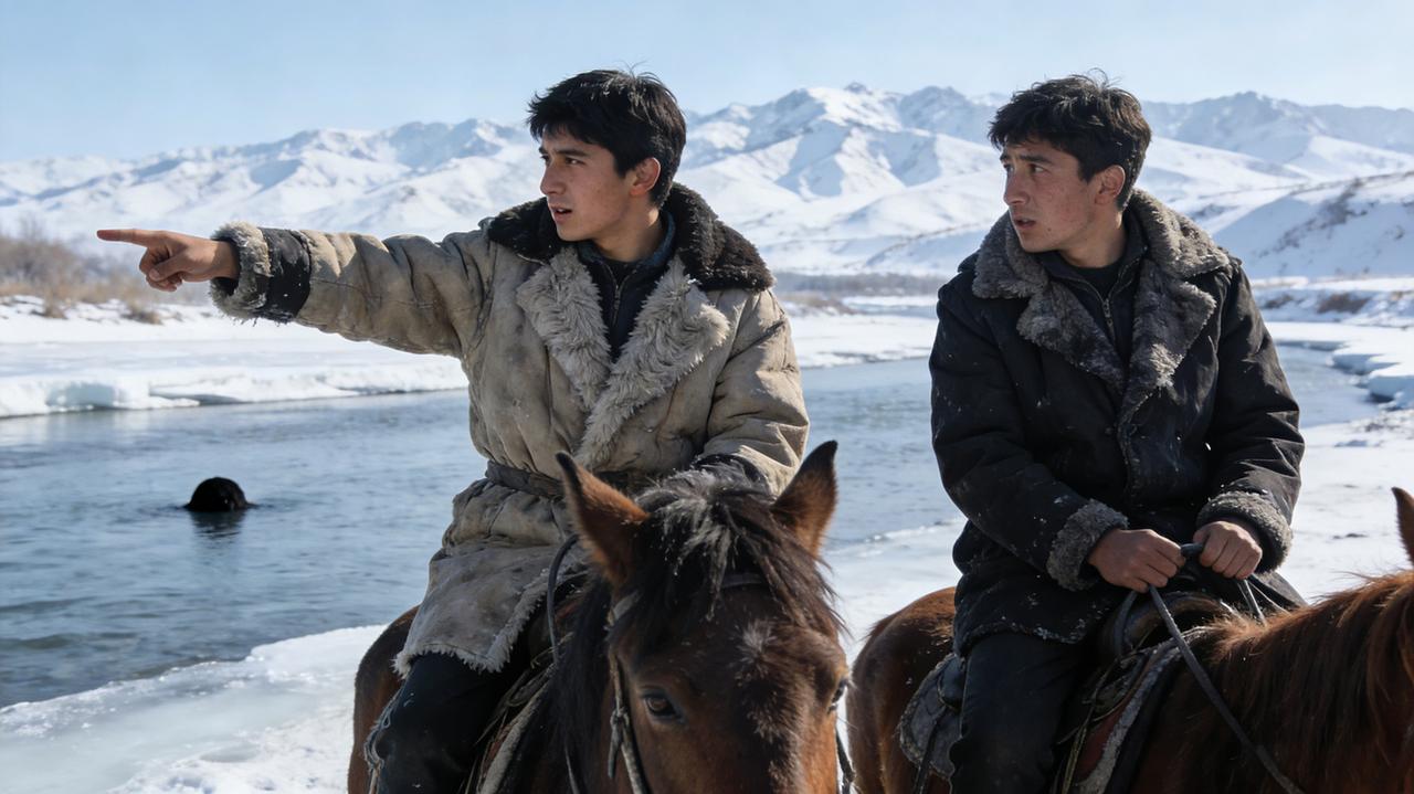 被人民日报点赞了。新疆伊犁，19岁小伙阿力木和朋友骑马时。发现河中央飘着黑点，走