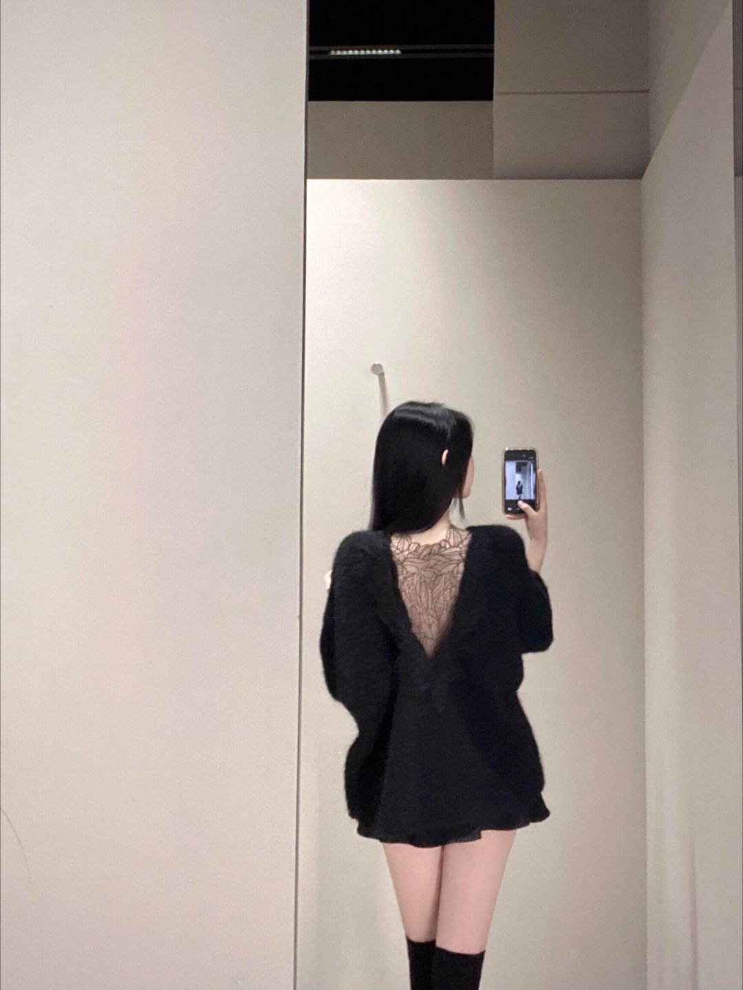 黑色蕾丝针织衫 ❤︎ 