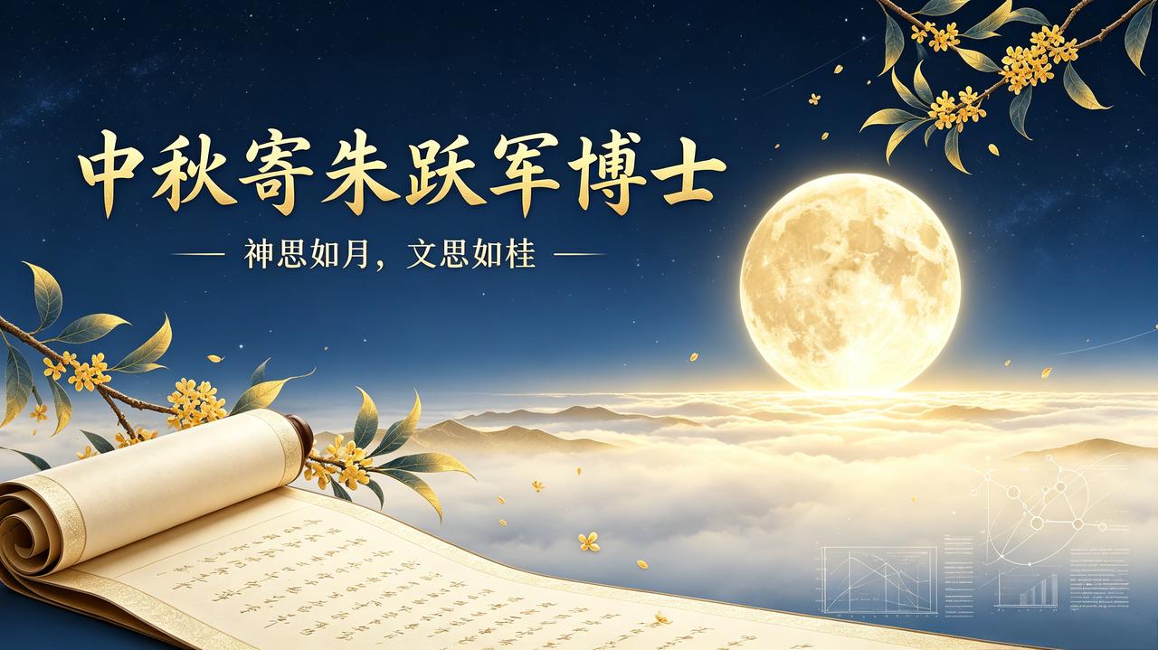 中秋寄朱跃军博士

秋风送爽，天宇清朗，中秋月色遍洒山河。遥寄问候与朱跃军博士：