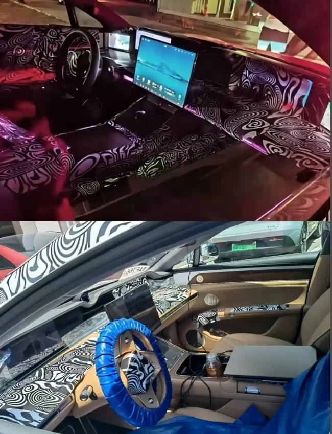 享界 S9T 谍照曝光
副驾疑似安排上了娱乐屏，其他地方和 S9 几乎没差
预计
