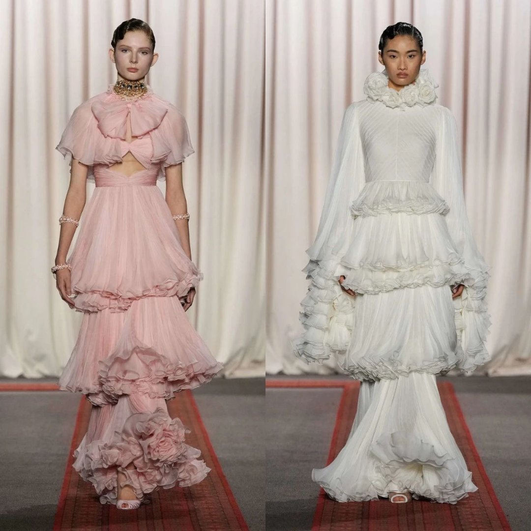 Giambattista Valli 2025春夏系列，轻盈的成衣与华丽的高定系