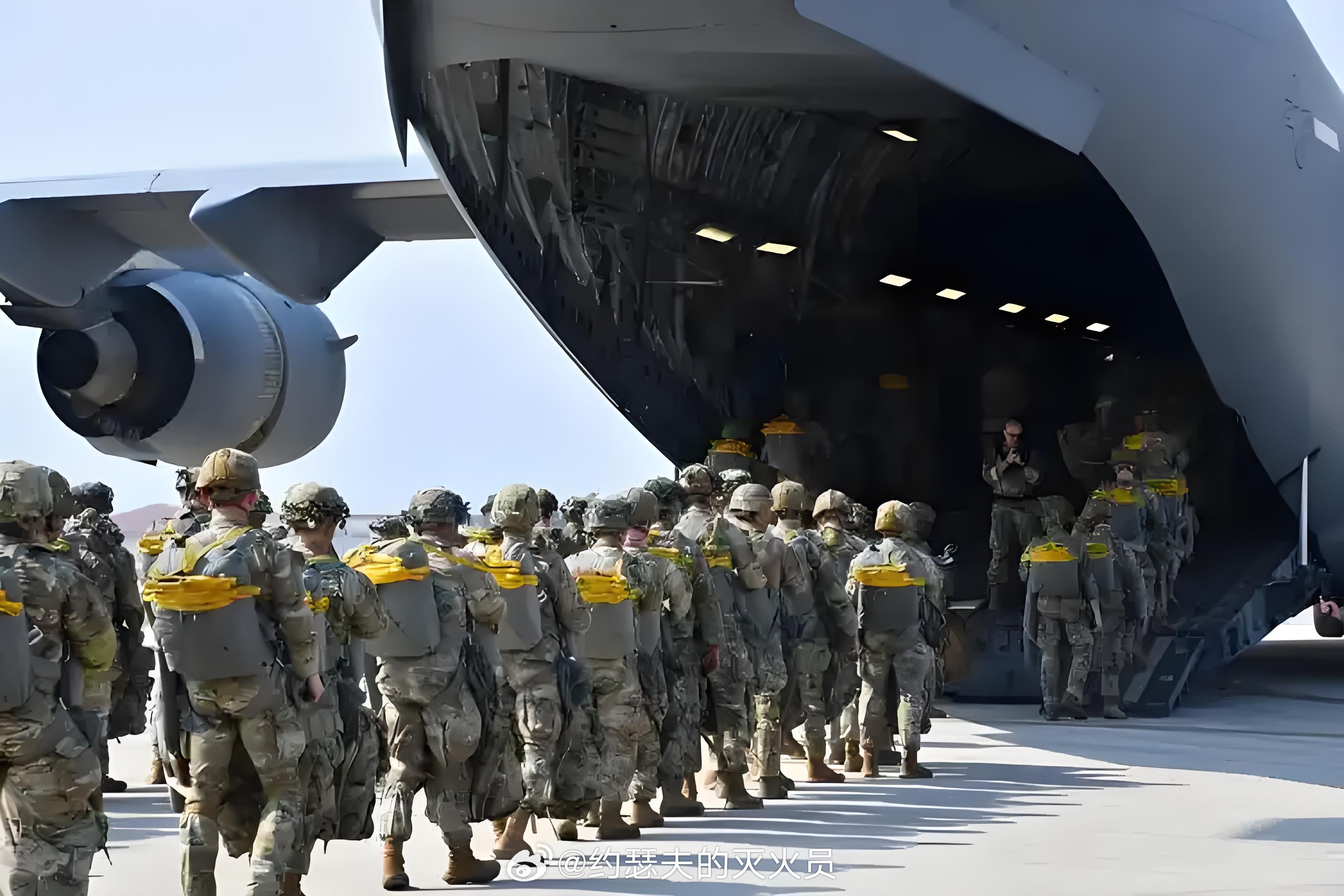 第三步兵师也动了，他们目前正乘机从北美前往约旦。 