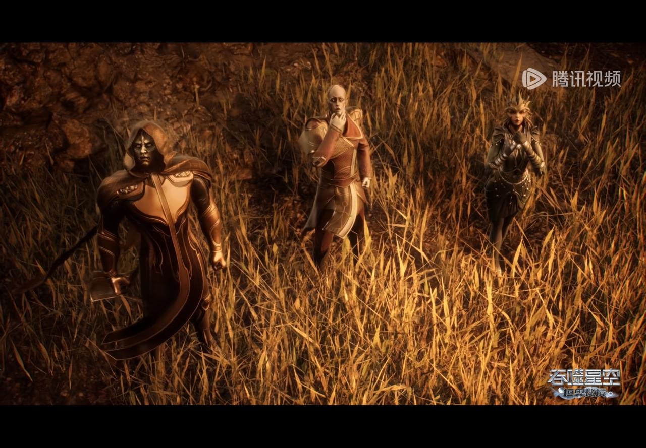 这几个人瞬间就被锁住了，原来这中间的这个叫做光辉主神，这些人都没有办法挣脱这个束