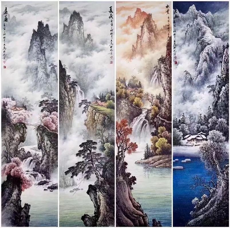 《七律·四时吟》
韶光次第过成诗，
胜景纷纭遍是奇。
风抚春桃初著粉，
露涵夏竹