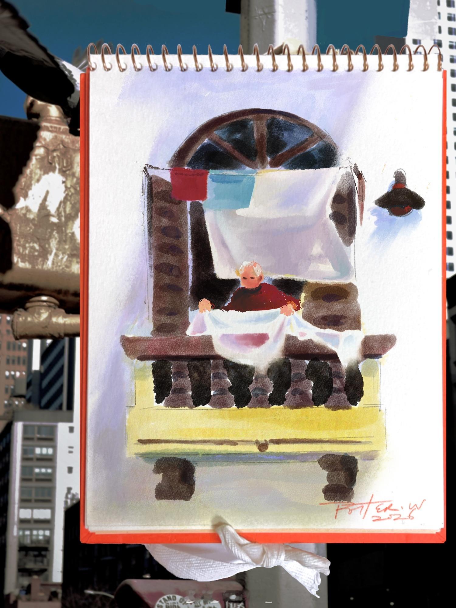 好久不画都忘了[泪] /水彩笔刷画的 明天我要再画一次 ​​​
