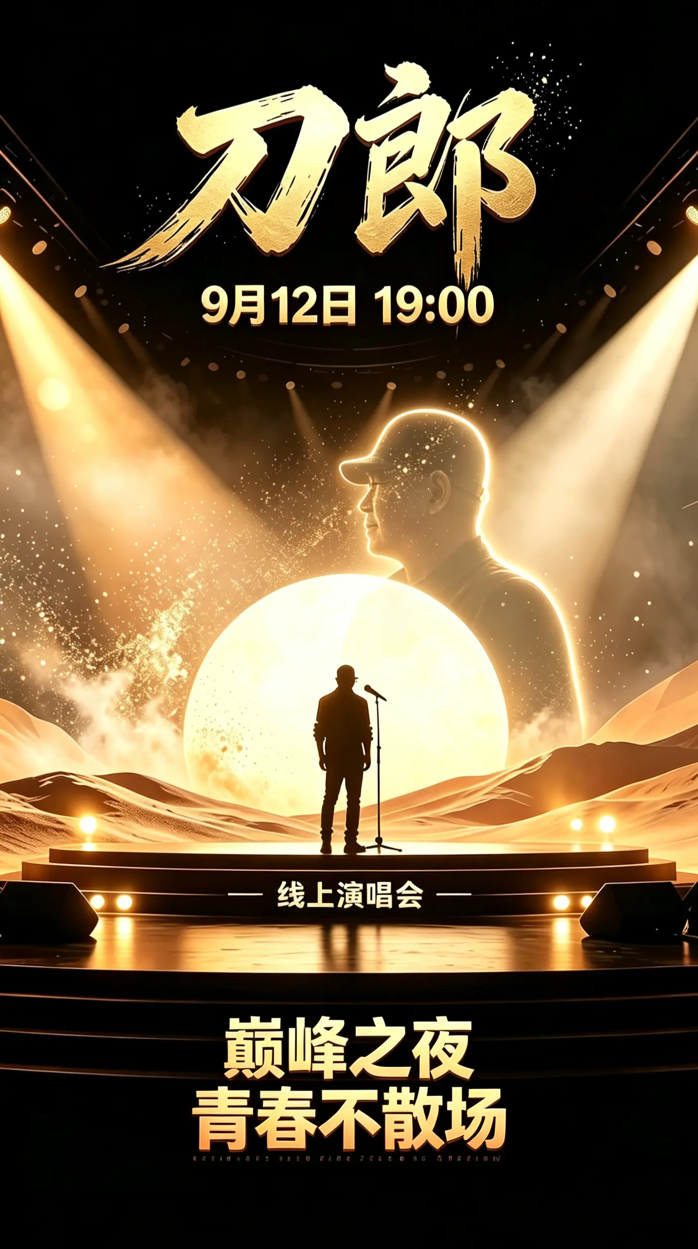 刀郎先生。9月12日刀郎山歌万里线上演唱会，巅峰之夜。音乐不断，青春不散！