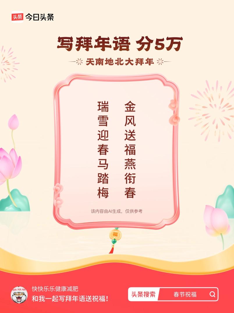 写拜年语送祝福新春拜年送祝福！我的祝福是：“瑞雪迎春马踏梅，金风送福燕衔春”！快