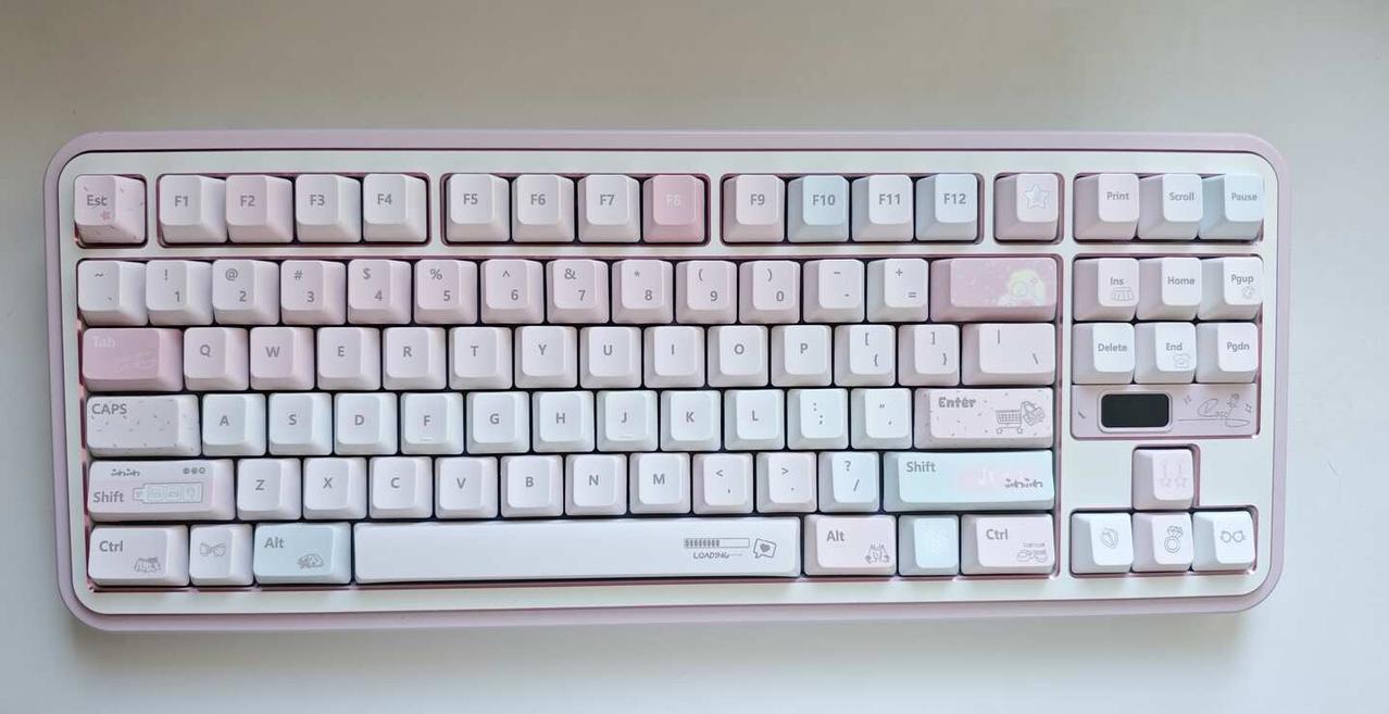 开÷员工一位
rose80v2单模带屏幕
电泳奶白粉 粉高光
配重金刀纹，屏幕和
