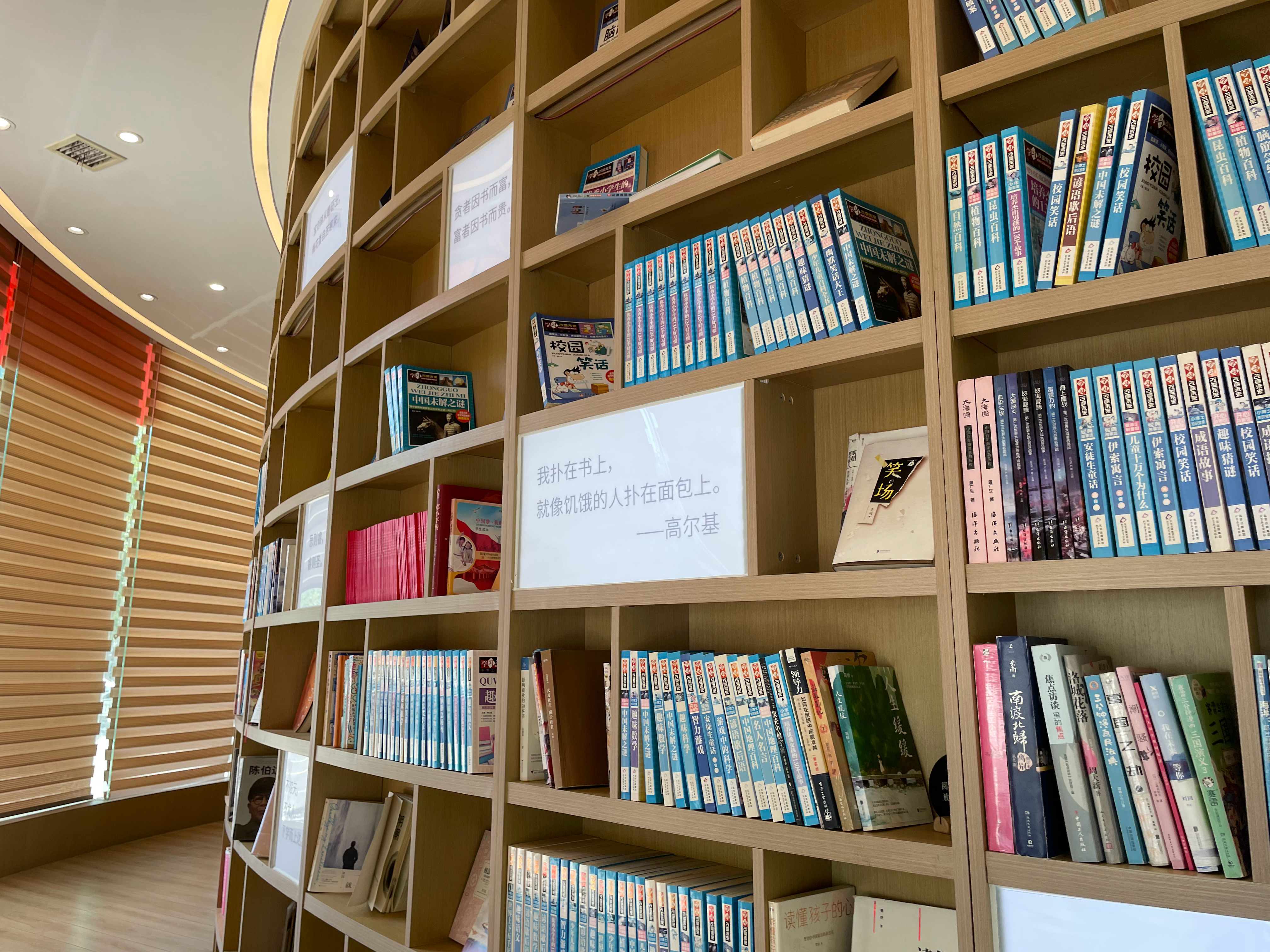 县城新华书店，一楼靠窗是个面向公众开放的看书区间，环境也不错。不用买咖啡等消费，