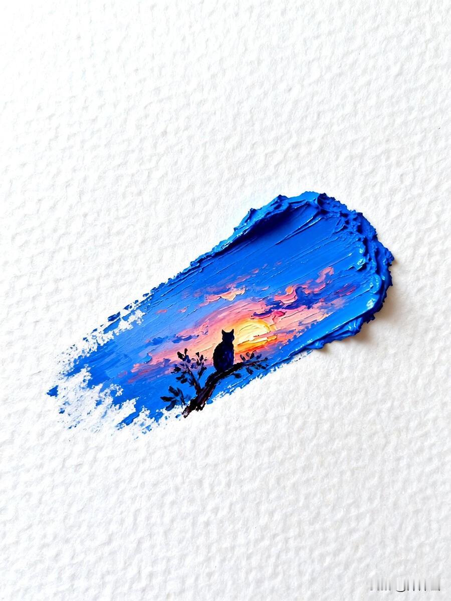 晚霞里的猫｜治愈水粉壁纸
一笔山海，一隅温柔✨ 把整片暮色揉进颜料里，连猫咪都偷