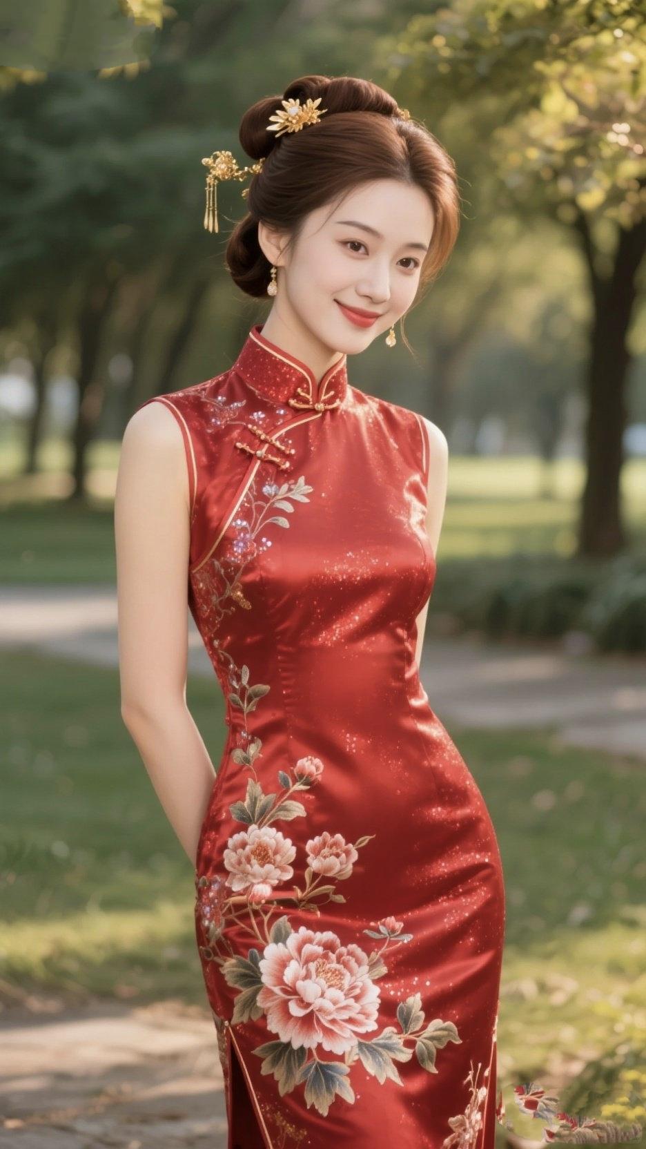 《雅韵旗装》
 
云肩叠翠映清光，锦缎裁成汉苑香。
盘扣玲珑凝素手，滚边雅致绕柔