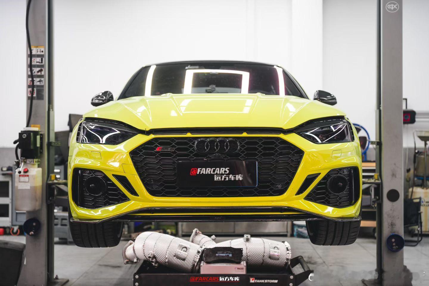 奥迪RS5 2.9T  升级CSK隔热直通头段 AP9665 搭配 PAGID 