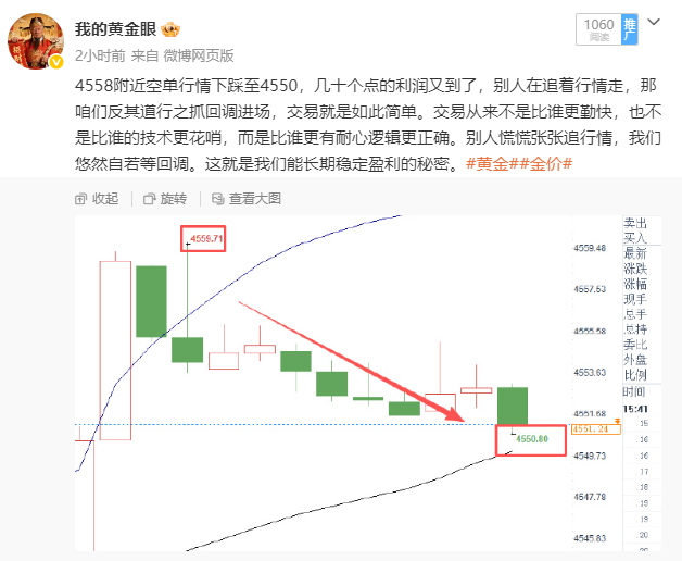 4558空单在第一次行情下探至4540想博弈更大利润空间没有放弃，目前盘面数据并