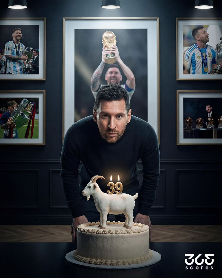 ❣️365score：“祝独一无二的莱昂内尔生日快乐！🇦🇷🐐🎂今天，我们