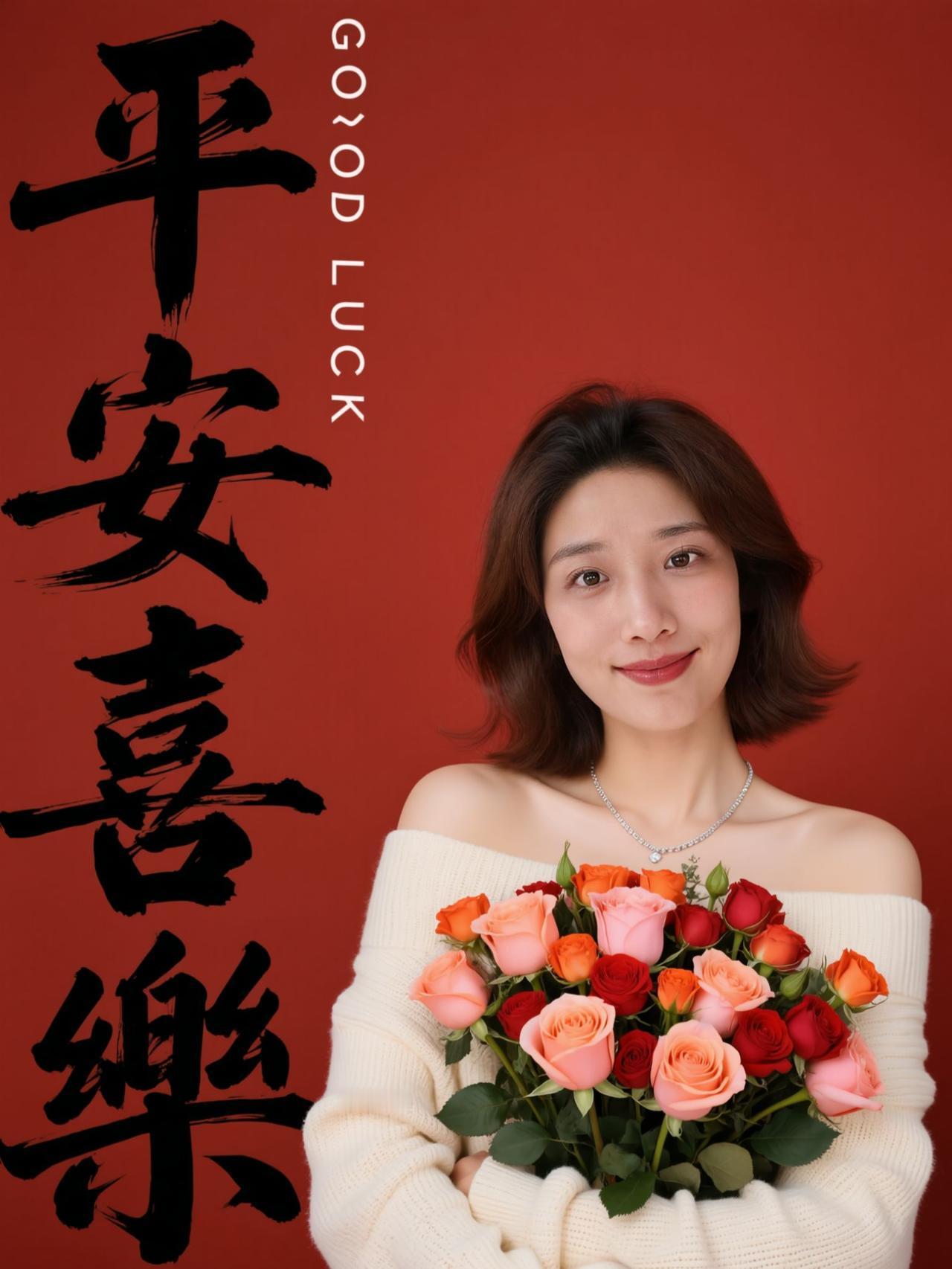 朋友们，新的一年平安喜乐！吉祥如意！AI暖甜喜庆写真 抖音ai创作