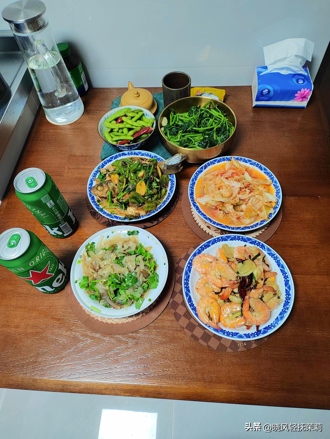 好久没有做过这么多菜了。
这几道菜基本都是妹妹点名想吃的。
这是她第二次来我家，