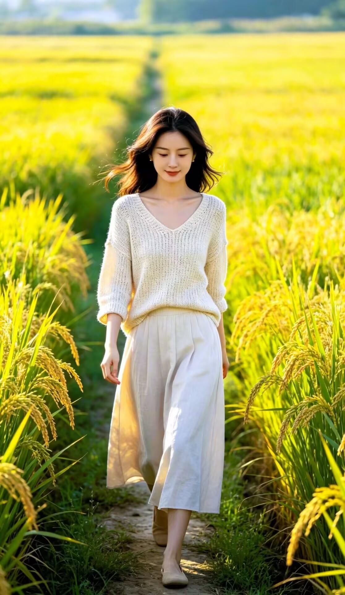 秋带着满满的坦然、淡定、纯真、曼妙，带着些许沧桑、简约、宁静、沉稳，款款而来，演