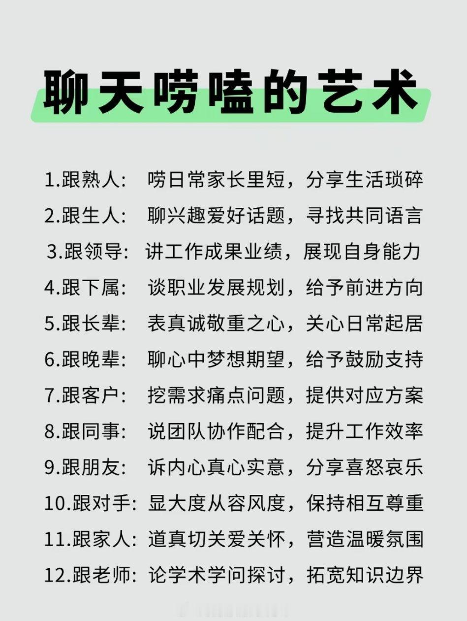 聊天唠嗑的艺术 