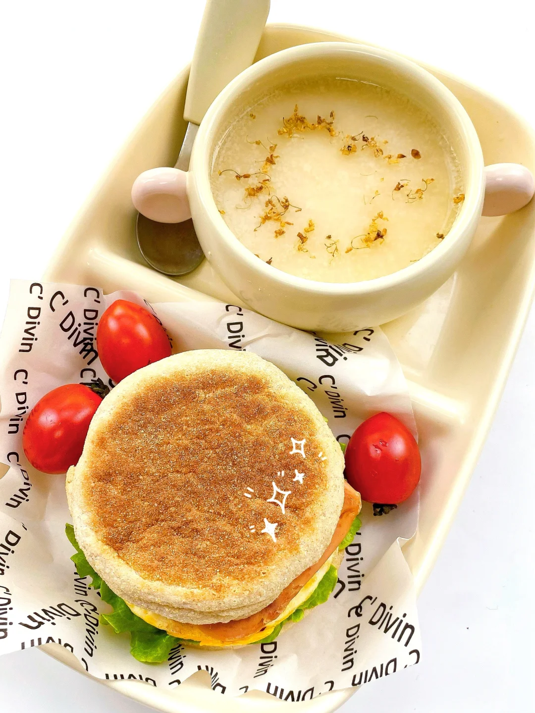 小朋友的早餐🍔午餐肉煎蛋麦芬山药粉