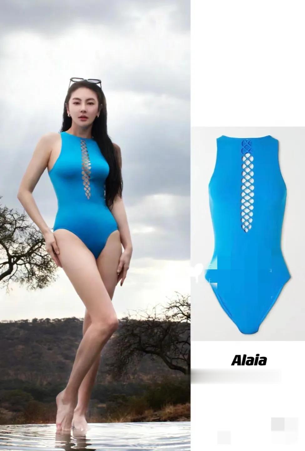 张雨绮的这款泳衣居然要5400[笑哭]
不过女神穿着确实好看，有胸有肚，真实而又