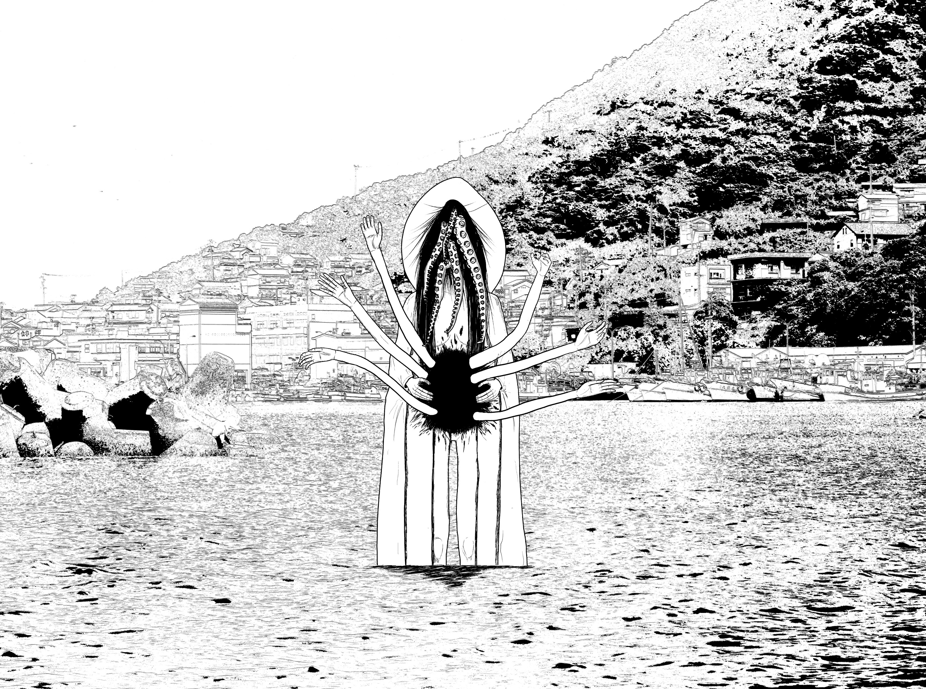 有害指定怪异：海鸣大人 记录：20██年█月　██县██岛从洞穴深处传来了婴儿的