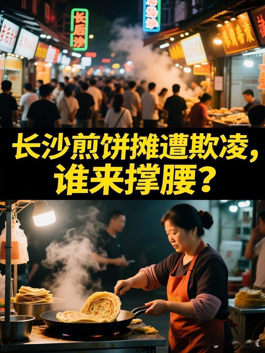 在长沙后湖小吃街，一位煎饼摊阿姨遭遇恶意竞争的视频引发热议。看到阿姨被欺负，路人