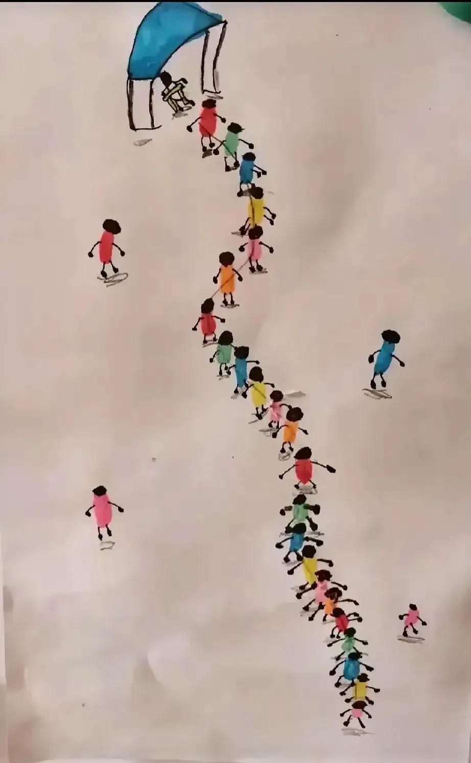 孩子眼中的《检测核酸》。这终将成为他（她）人生中一道深刻的印记。