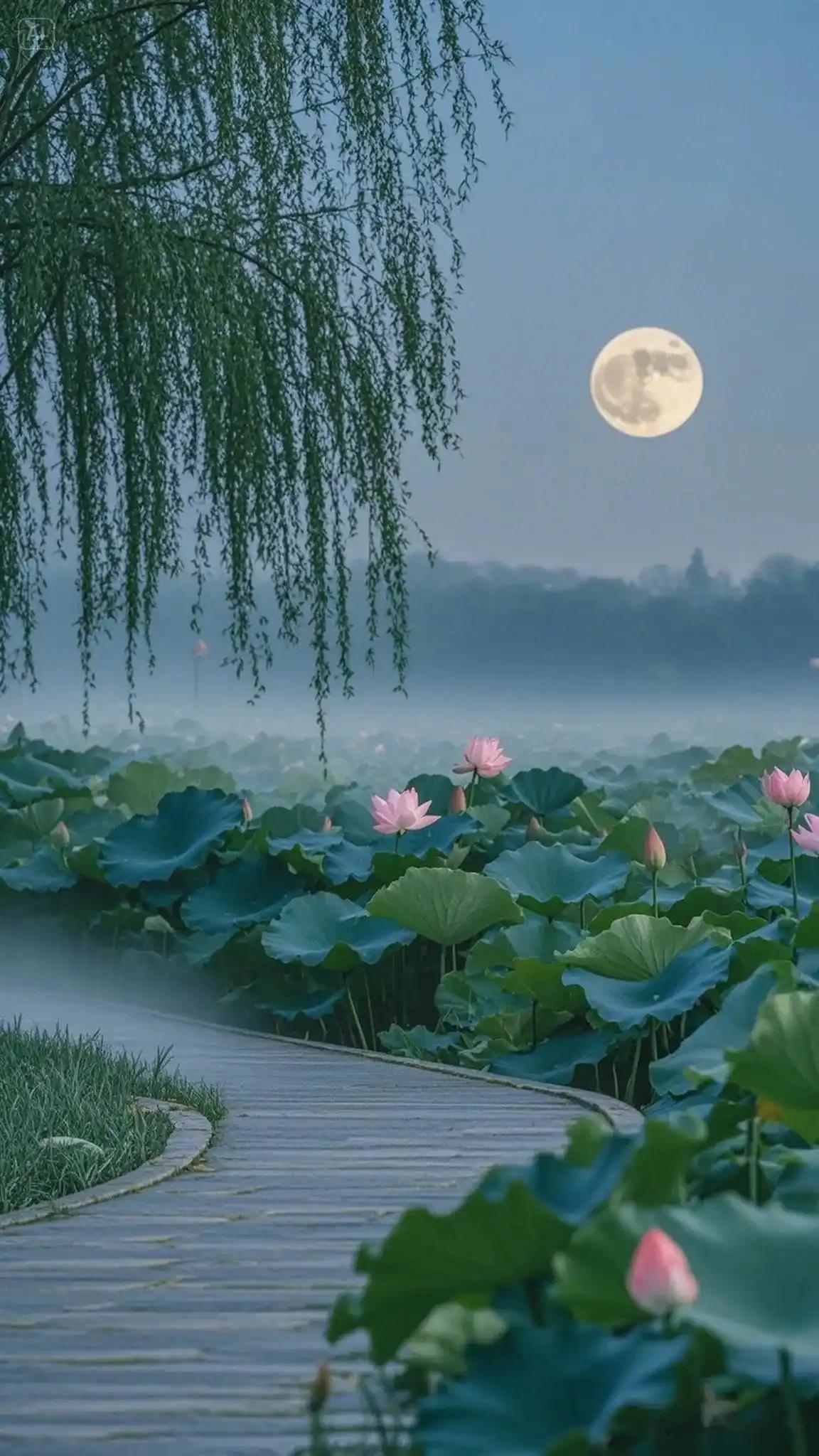 下联：风摇竹影幽