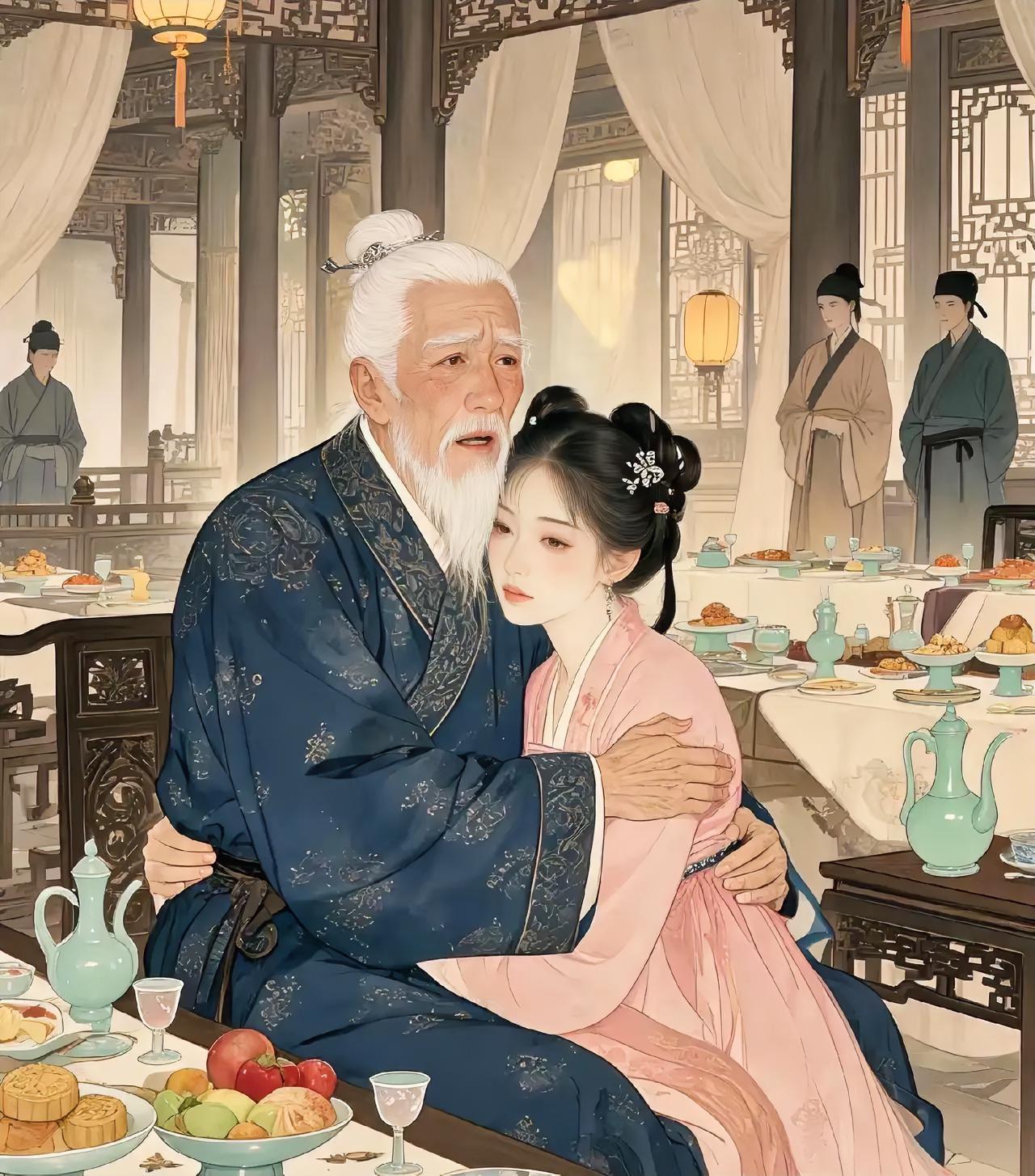 北宋年间，80岁的词人张先，大摆宴席迎娶18岁养女。在洞房的婚床上，张先抱着养女