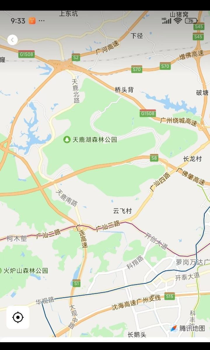 今天带大家看图游广州，图一有麓湖公园，云台花园，白云仙观，云萝植物园，地铁站有小