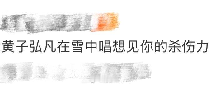 黄子弘凡在雪中唱想见你的杀伤力  黄子弘凡带来的舞台永远都会值得大家期待，他唱的