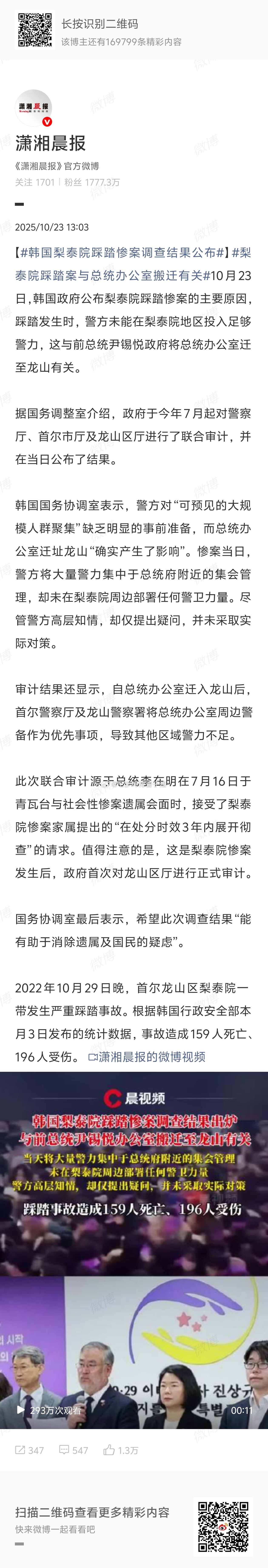 韩国梨泰院踩踏惨案调查结果公布这也竜甩给前总统吗[无聊][无聊][无聊] ​​​