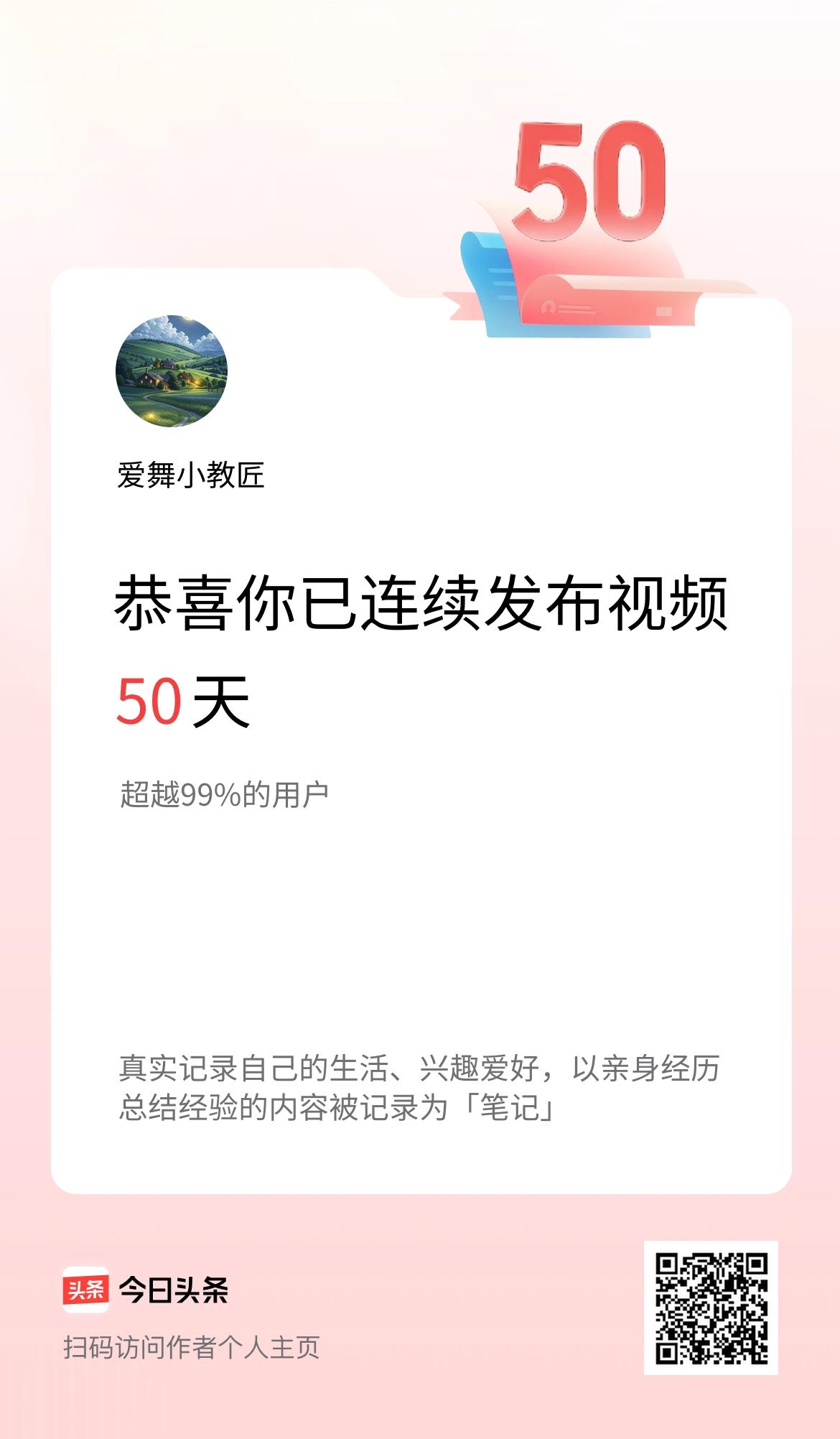 我在头条连续视频投稿50天