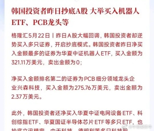 韩国投资者开始抄底A股，难道A股也能像韩国股市一样大涨了？昨天A股整体大跌回撤，