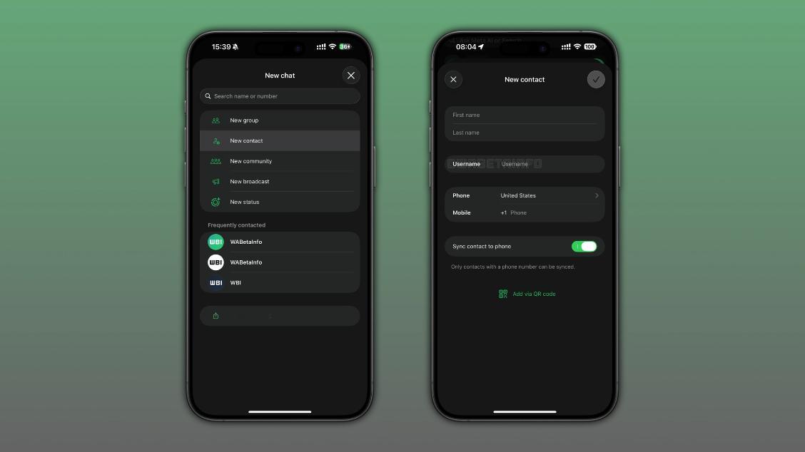 【WhatsApp 现在允许你保存联系人的用户名】继推出用户名功能后，Whats