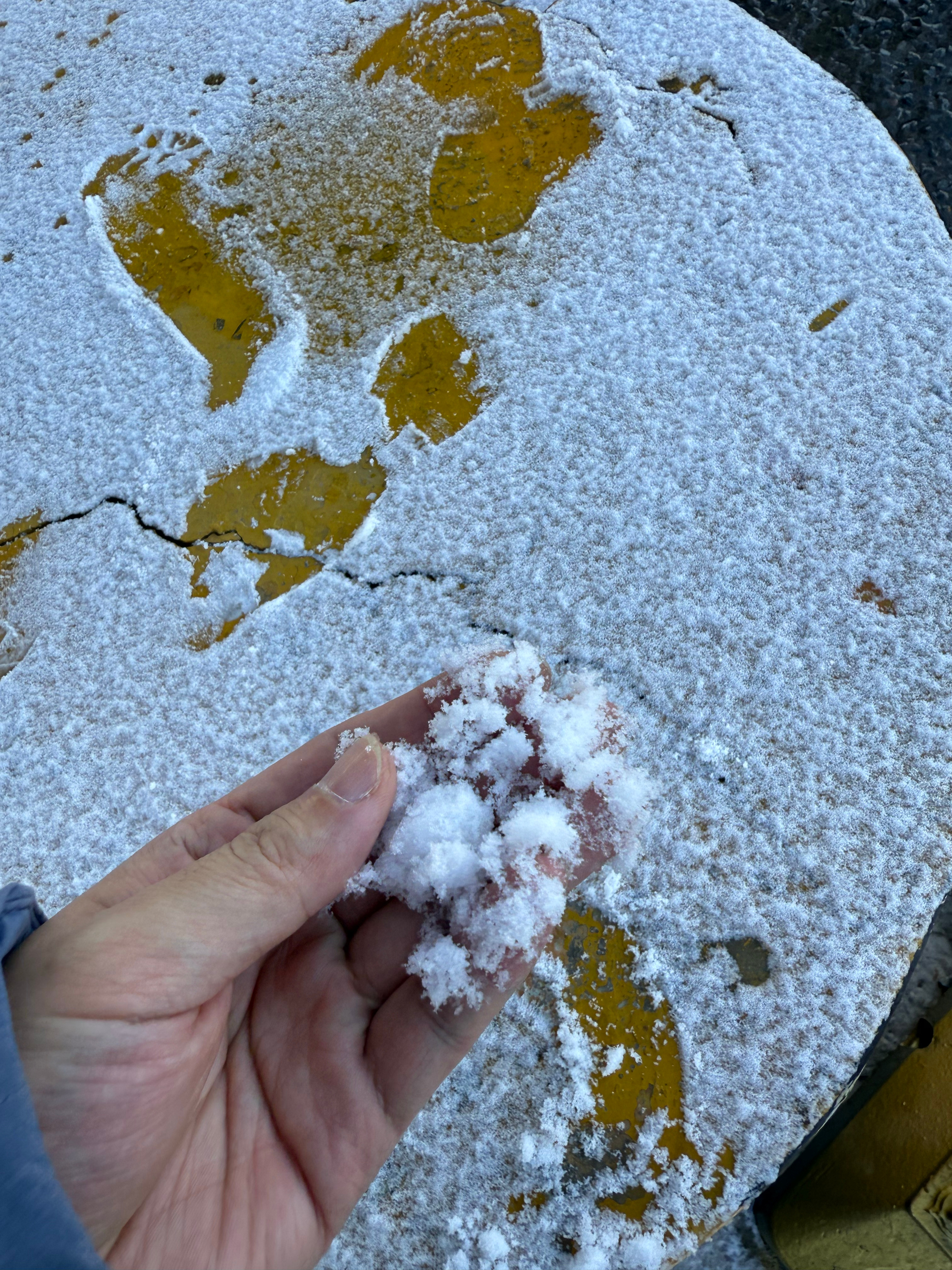 北京路边都还有雪但这体感温度比成都还热穿多了 北京·北京大兴国际机场