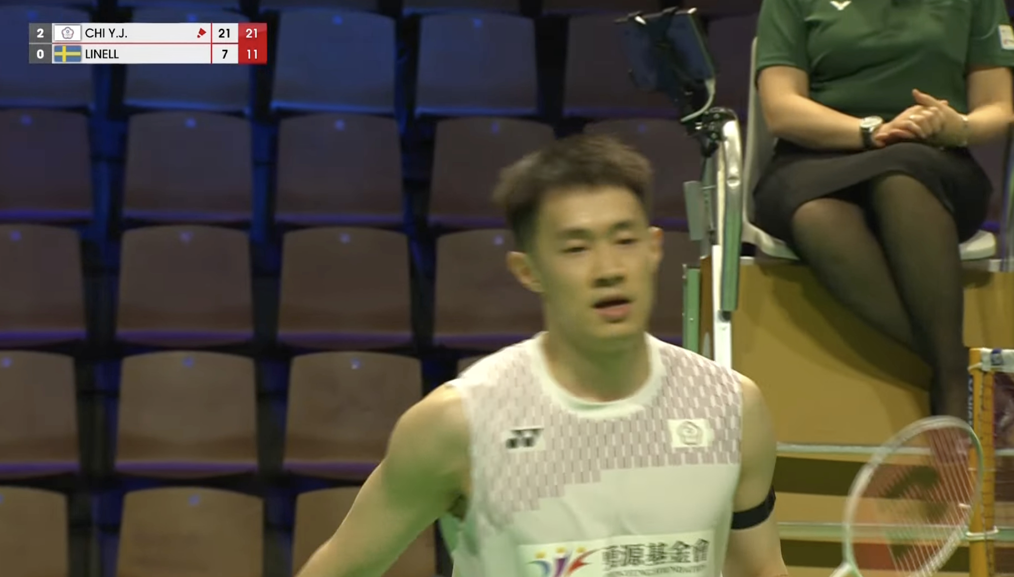 2号场地【汤杯C组：中国台北 3-0 🇸🇪瑞典】一单：周天成 21-11、1