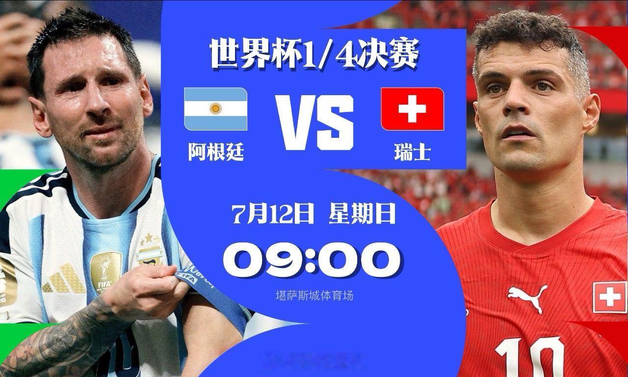 【足球快讯】7月8日讯 美加墨世界杯1/8决赛，阿根廷3-2淘汰埃及，瑞士通过点