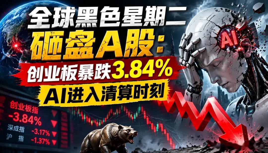 全球黑色共振杀跌！创业板暴跌3.84%，AI高估值行情迎来全面清算很多人以为今天