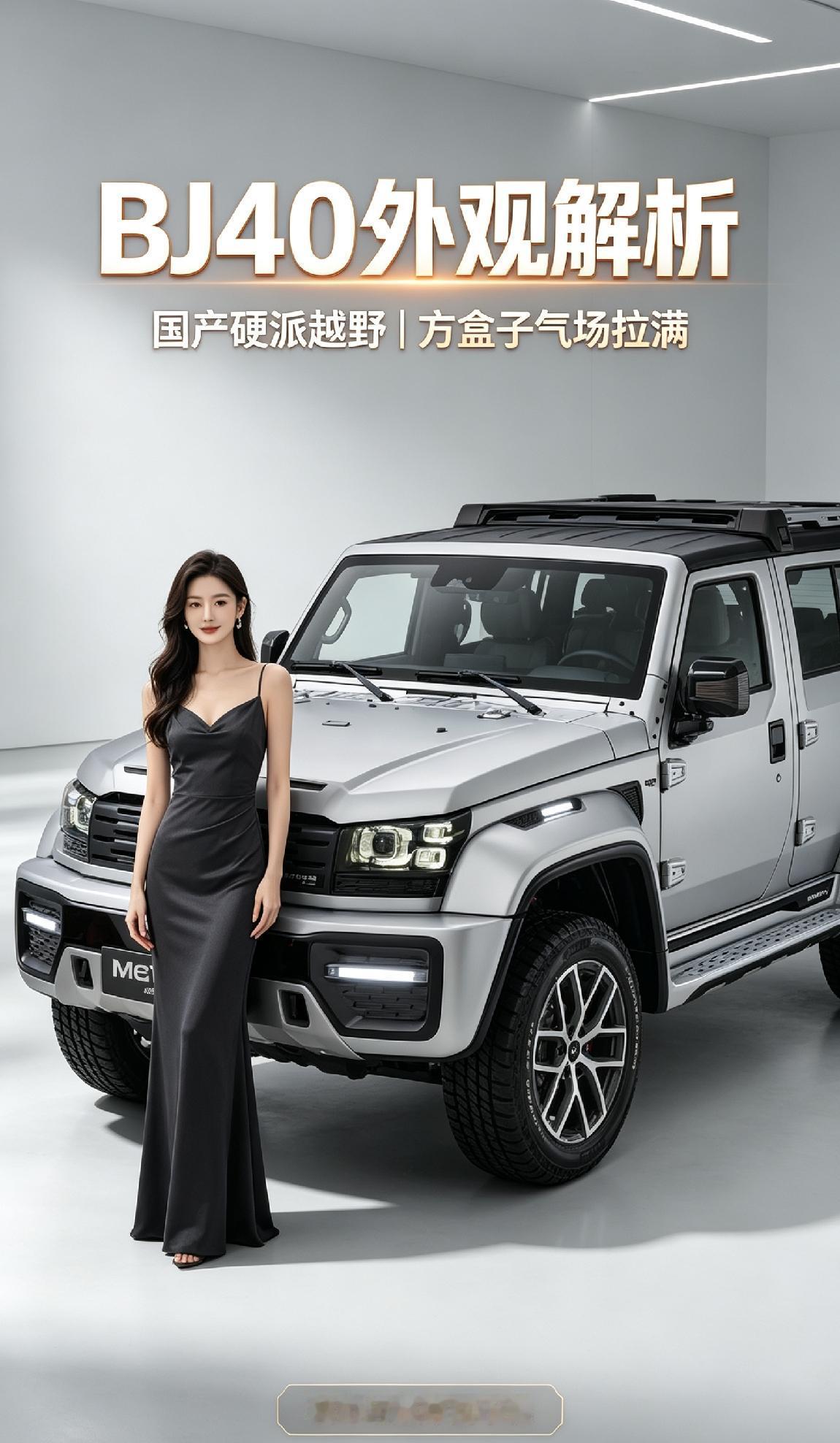 BJ40凭借硬朗复古的方盒子外形收获大批爱好者，无框车门、可拆卸车顶独具特色，开