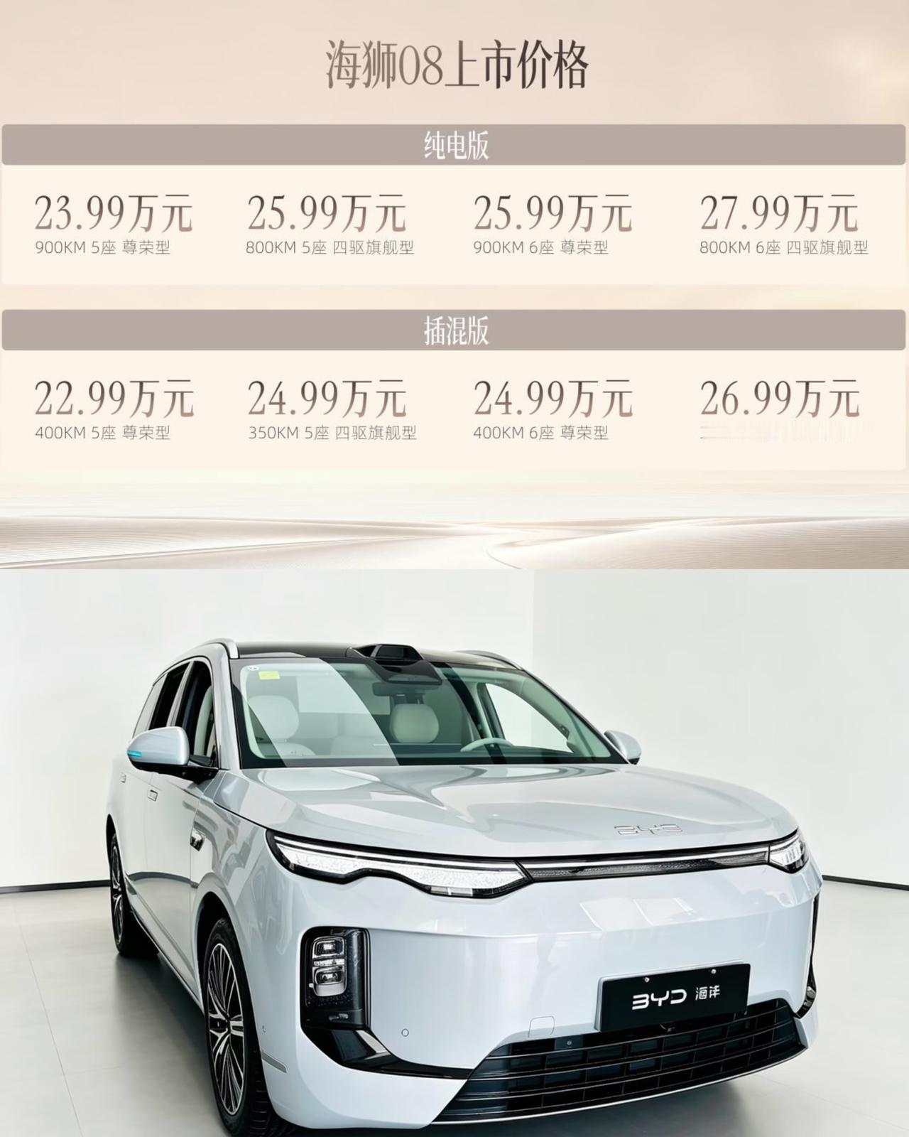 22.99万标配空悬+后轮转向，海狮08把中大型SUV的桌子掀了

5米1的车长
