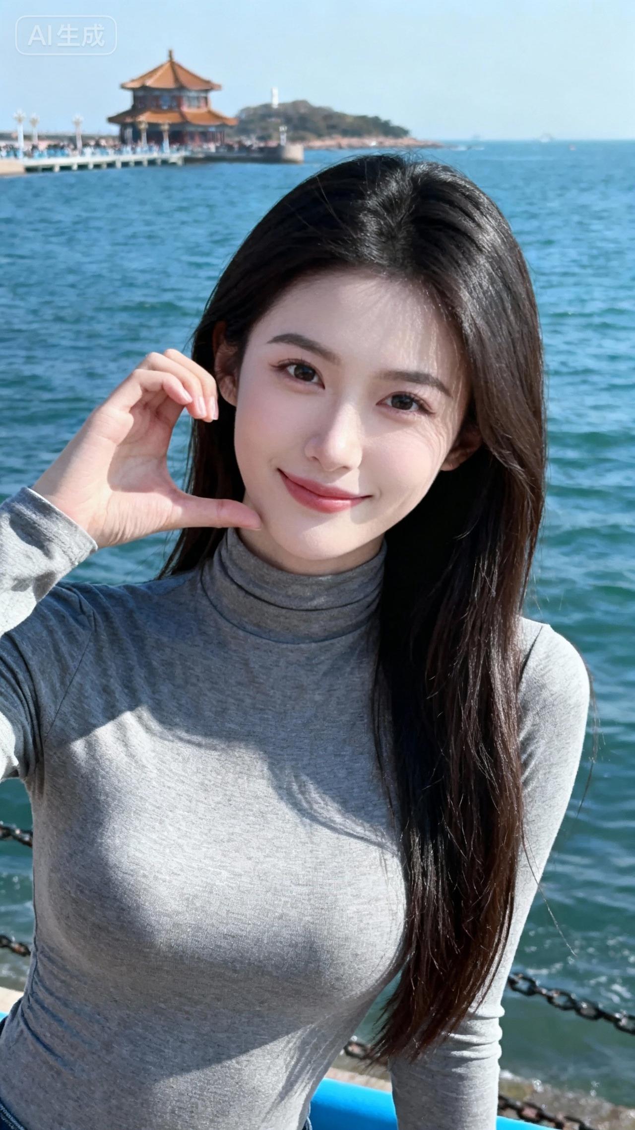 碧海潮生处，美人笑语间。