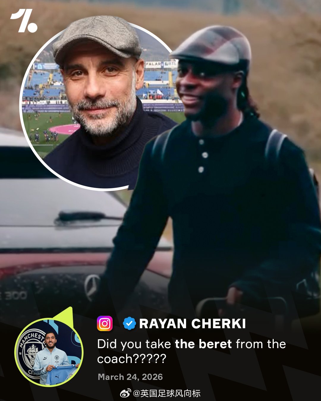 【帽子戏法】曼城边锋多库，前往比利时国家队报道，头戴了一顶格子平顶帽（专统苏格兰